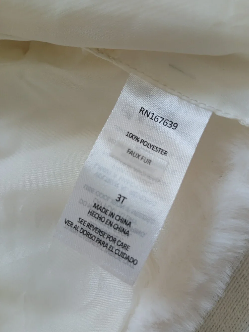 Harlow & Rose 3T Girls Cream Faux Fur Bolero Jacket Short Sleeve Cardigan